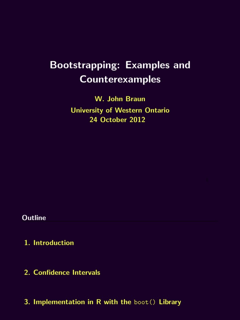 Bootstrapping Confidence Intervals and Standard Errors A Practical