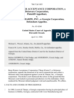 Borg-Warner Acceptance Corporation, A Delaware Corporation v. Lovett & Tharpe, Inc., A Georgia Corporation, 786 F.2d 1055, 11th Cir. (1986)