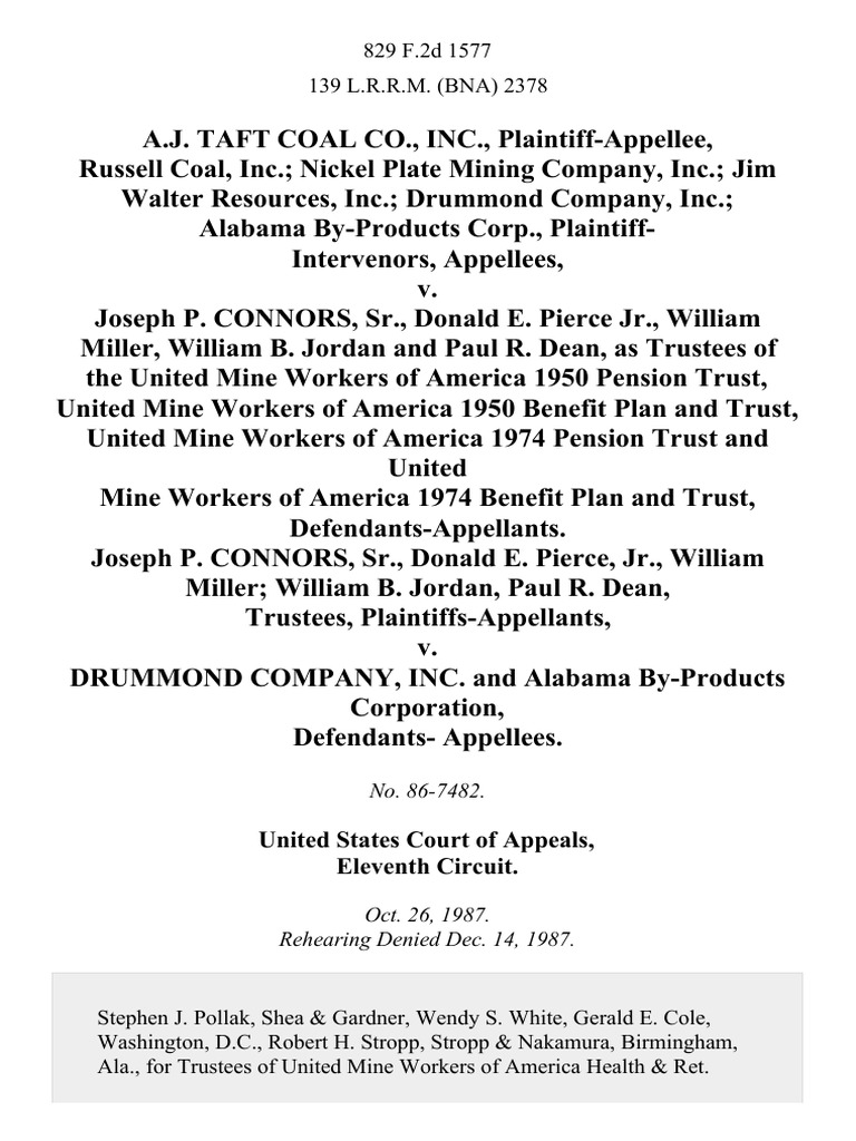 A.J. Taft Coal Co., Inc., Russell Coal, Inc. Nickel Plate Mining