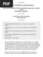 Donald E. Hershey v. City of Clearwater, a Municipal Corporation, Tami Jo Swain, 834 F.2d 937, 11th Cir. (1987)