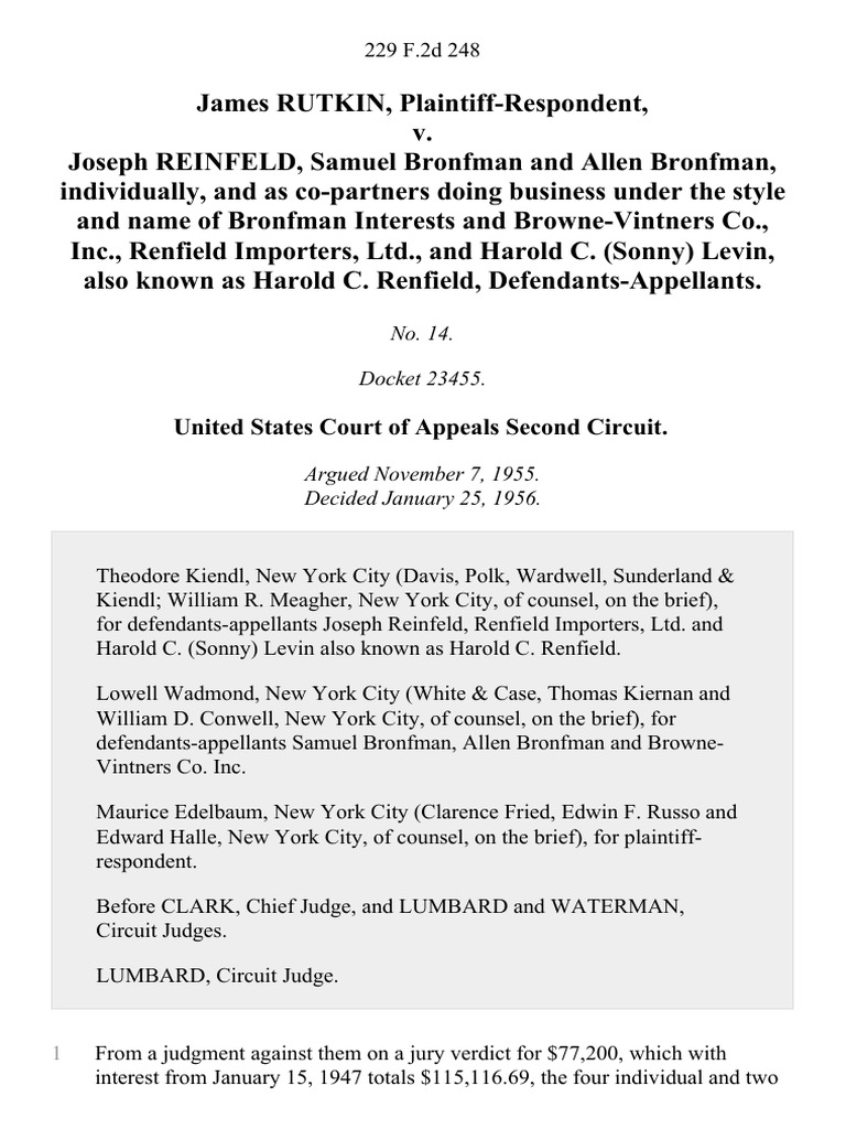 Rutkin v. Reinfeld: Fraud Appeal Case | PDF | Lawsuit | Virtue