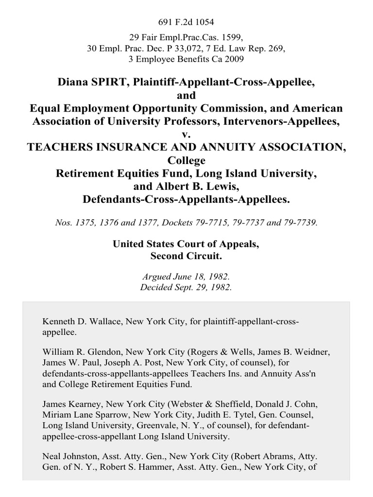 Diana Spirt, Plaintiff-Appellant-Cross-Appellee, and Equal Employment Opportunity Commission ...