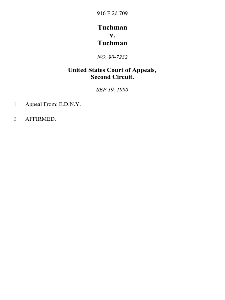 Tuchman v. Tuchman, 916 F.2d 709, 2d Cir. (1990) PDF