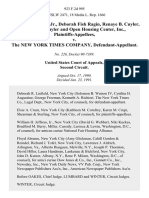 Luther M. Ragin, JR., Deborah Fish Ragin, Renaye B. Cuyler, Jerome F. Cuyler and Open Housing Center, Inc. v. The New York Times Company, 923 F.2d 995, 2d Cir. (1991)