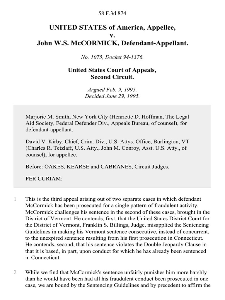 McCormick Fraud Case Appeal Summary | PDF | United States Federal ...