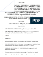 United States v. $6,480.00 in United States Currency, Mary Workman, Claimant-Appellant, 101 F.3d 685, 2d Cir. (1996)