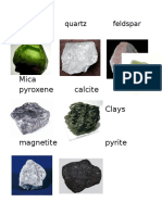 Mica Pyroxene Calcite Clays: Olivine Quartz Feldspar