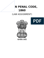 Indian Penal Code, 1860: (Law Assignment)