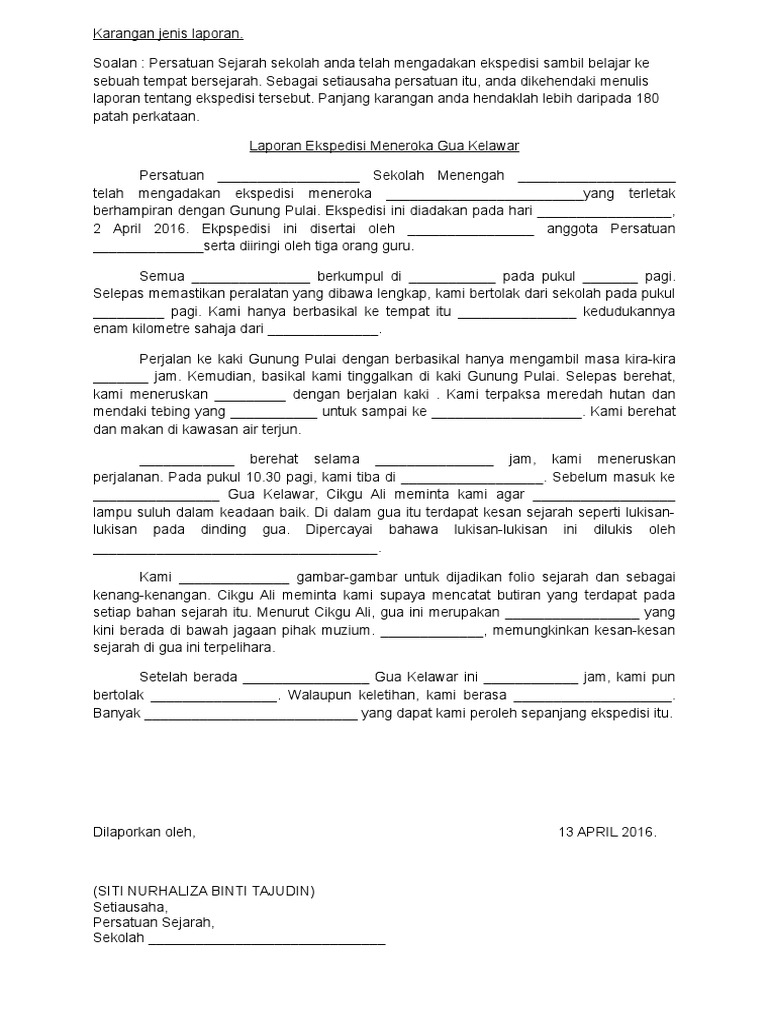Karangan Jenis Laporan Pdf