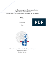 Dissertation Template IMTEK PDF