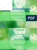 An Introduction PPT: Renewable Energy Technologies in Power Generation