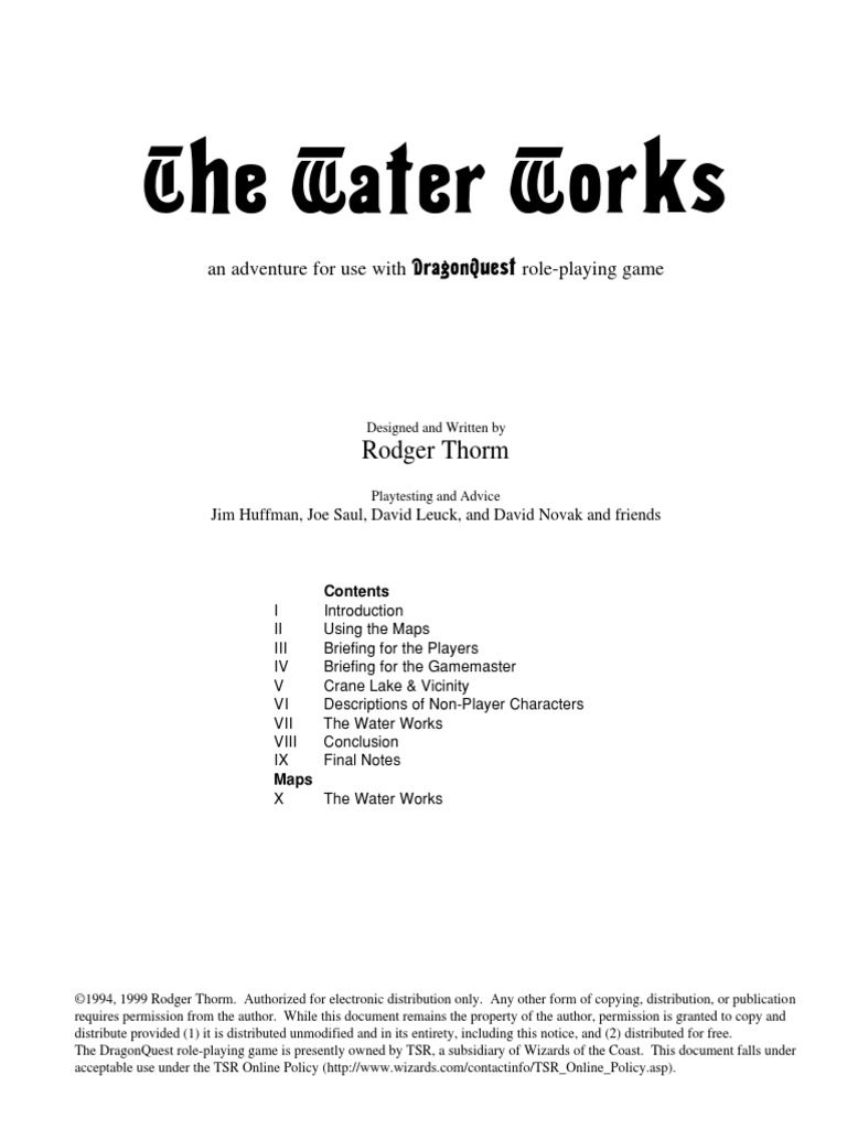 The Waterworks PDF Role Playing Games Nature