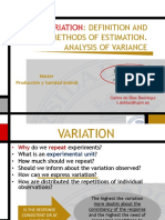 Variation:: Definition and Methods of Estimation. Analysis of Variance