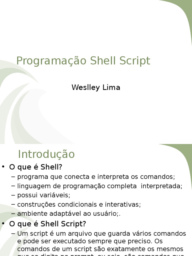 Aula 02 - Programação Shell Script | PDF | Shell (informática ...