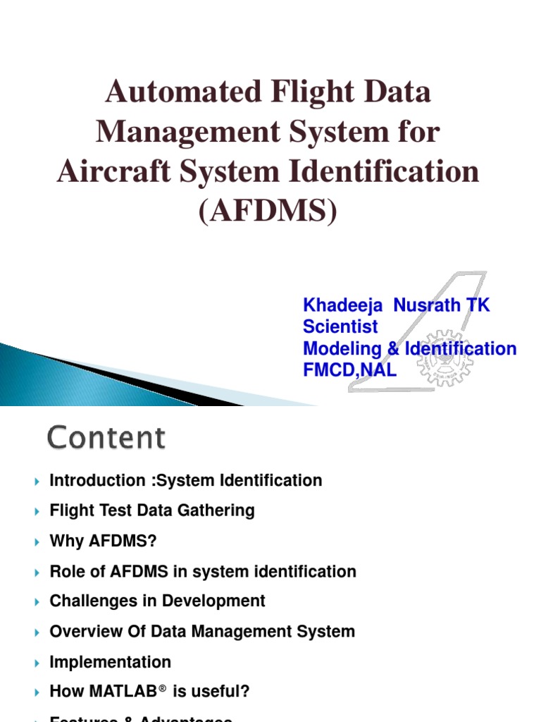AFDMS for Aircraft System Identification | PDF | Flight Test | Databases