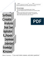 Blooms Taxonomy - Asking Good Questions - Novel Study