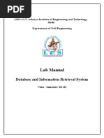 Lab Manual: Database and Information Retrieval System