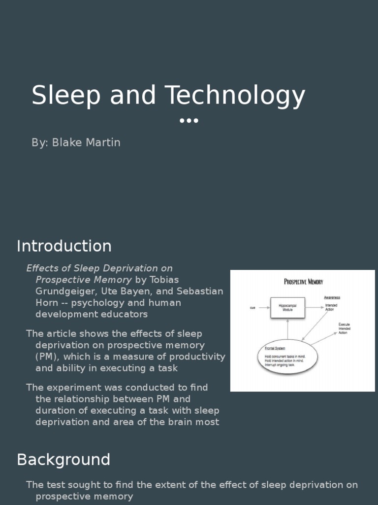 Sleep and Technology - Chem | PDF | Sleep Deprivation | Sleep