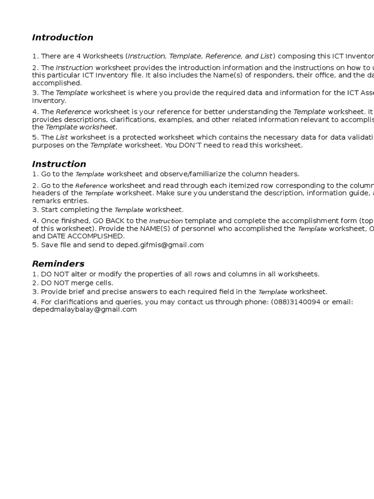 School ICT Inventory Instructions | PDF | Computer Hardware | Internet ...