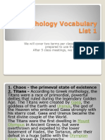 Mythology Vocabulary List 1