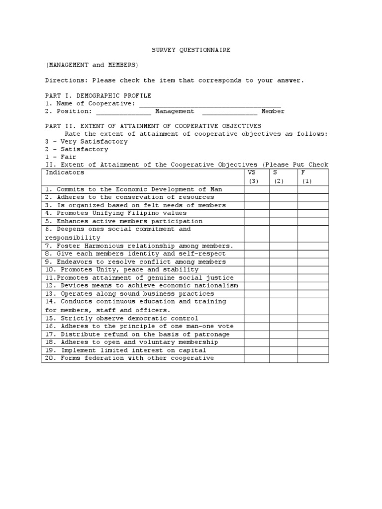 Assessing cooperative performance a survey of management and members
