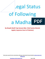 Legal Status Of Following A Madhab