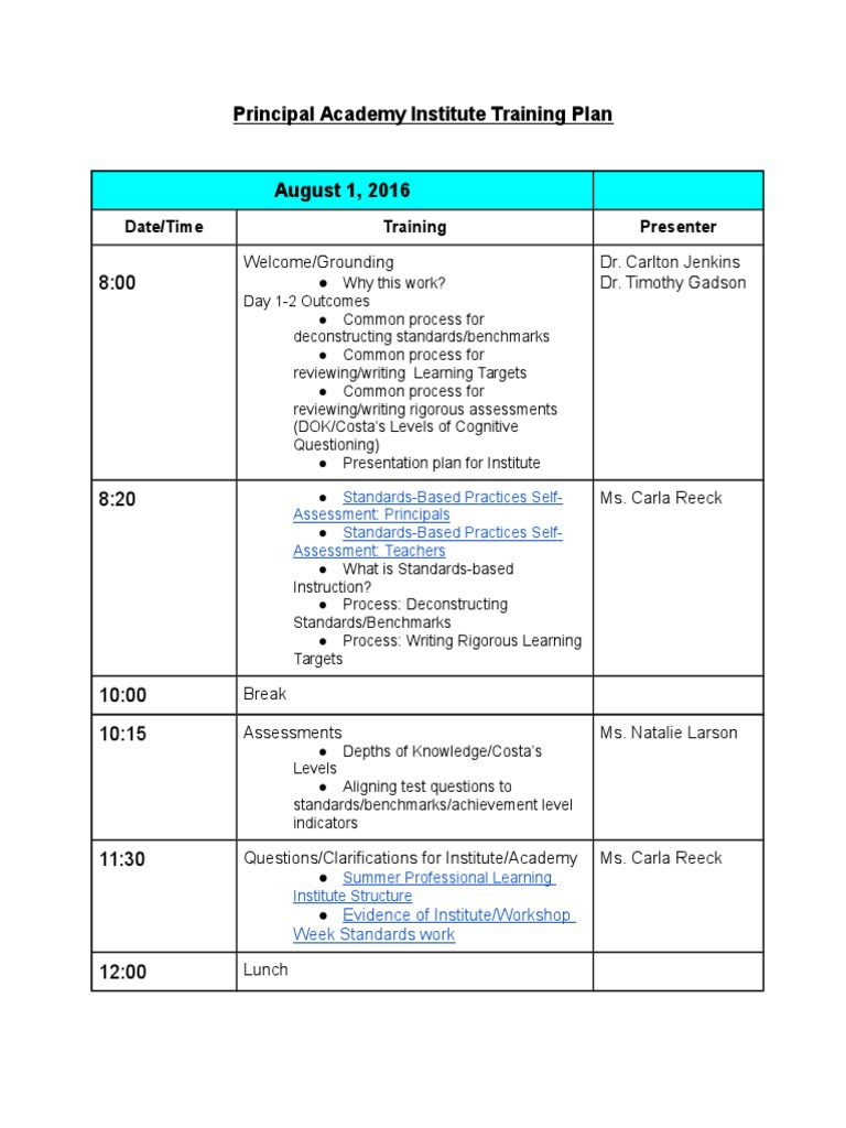 Principal Academy Training Overview | PDF | Business | Art
