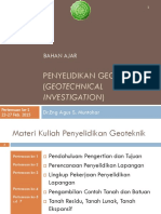 Penyelidikan Geoteknik Minggu 1 3