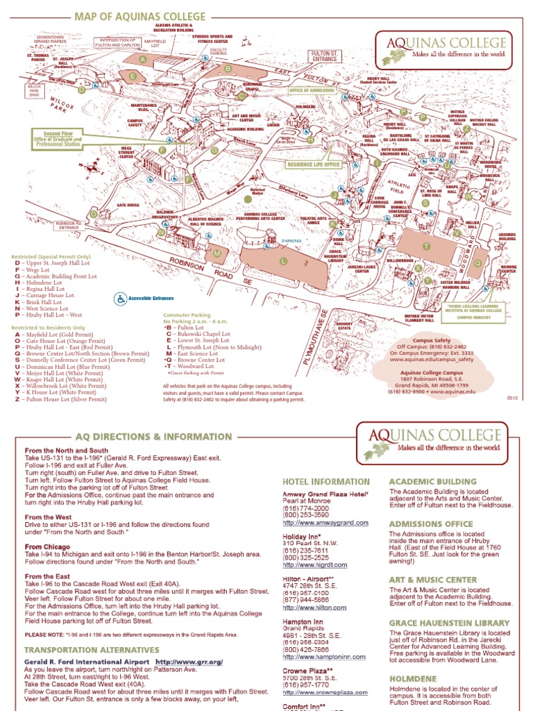 Aquinas College Campus Map Aquinas College Map | Pdf