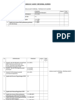 Cheklis Audit Internal Tentang Kinerja Admen