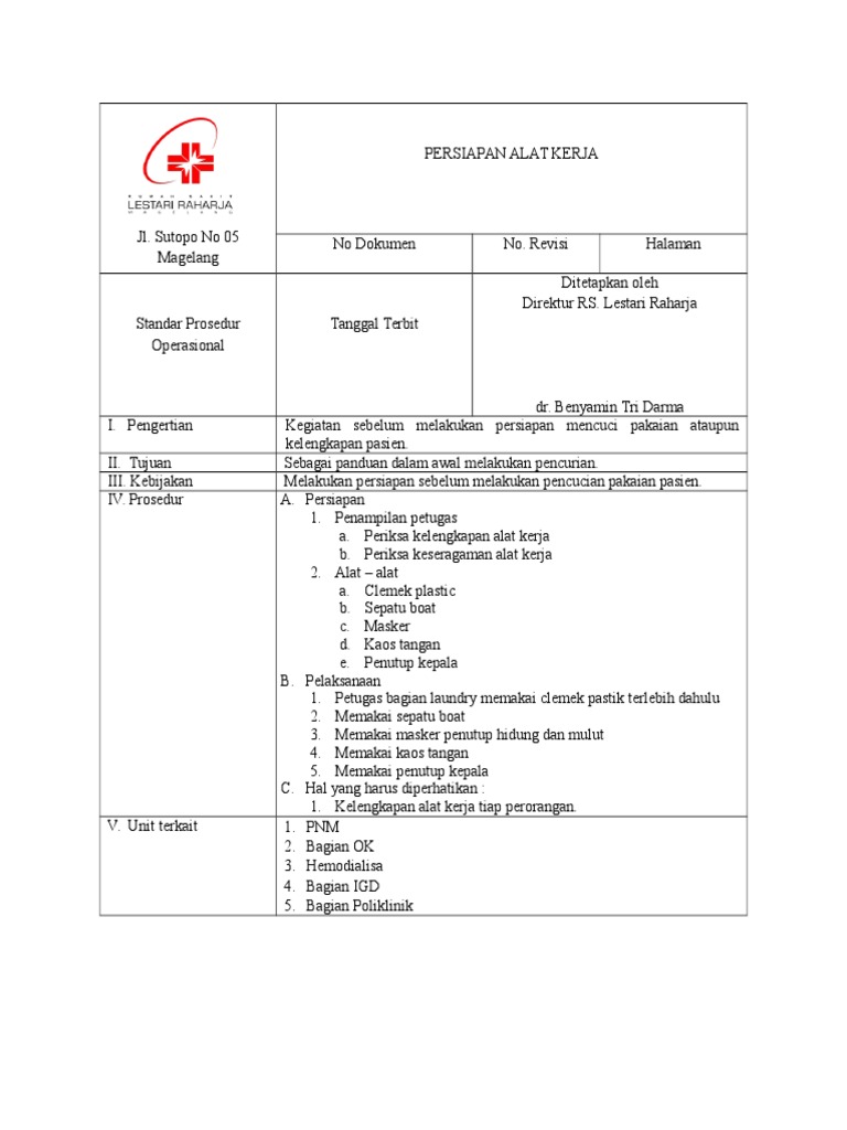 Persiapan Alat Kerja Pdf