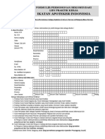 Formulir Permohonan Rekomendasi Industri Farmasi Atau PBF Dan Tanda Terima Berkas