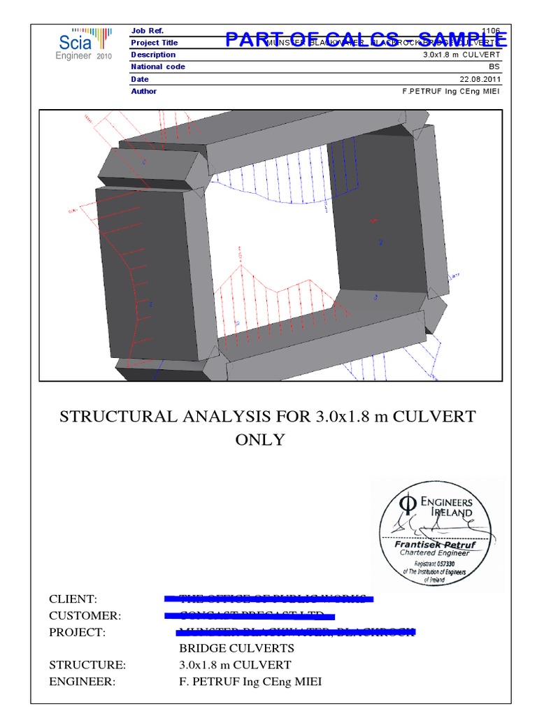 Box Culvert Calculation As Per BD3101 PDF Precast Concrete
