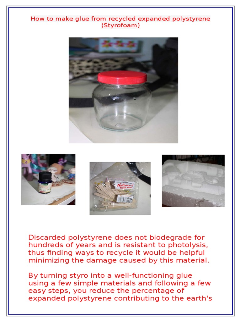 How to Make Glue From Recycled Expanded Polystyrene Adhesive Recycling