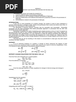Ideal Gas Processes Entropy Enthalpy