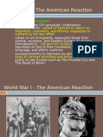 World War I - The American Reaction: Wartime Repression