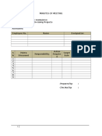 Minutes of Meeting Template