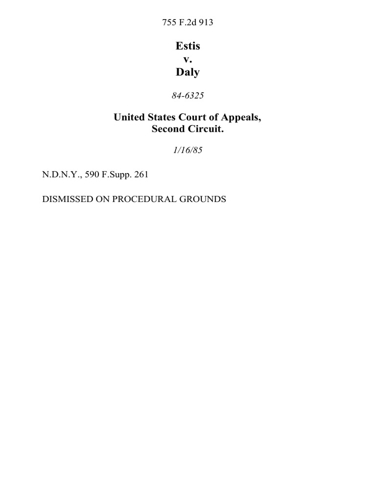 Estis v daly 755 f 2d 913 2d cir 1985 pdf