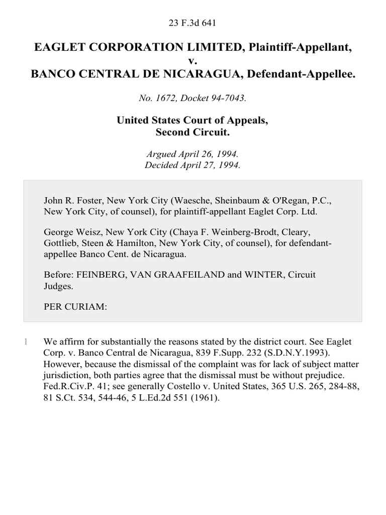 eaglet-corporation-limited-v-banco-central-de-nicaragua-23-f-3d-641