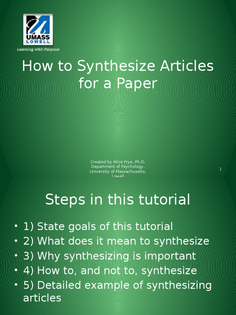 How To Synthesize Articles For A Paper - tcm18-117649 | PDF | Dogs ...