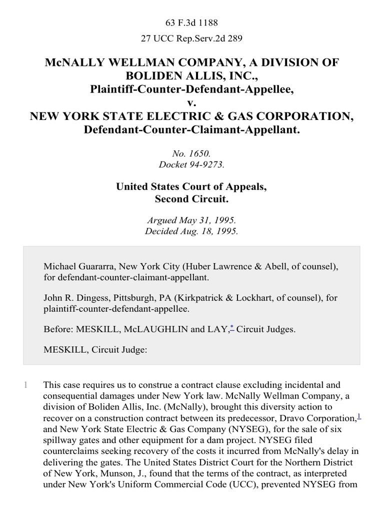 McNally Wellman Company, a Division of Boliden Allis, Inc., PlaintiffCounterDefendantAppellee