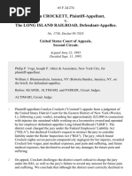 Carolyn Crockett v. The Long Island Railroad, 65 F.3d 274, 2d Cir. (1995)