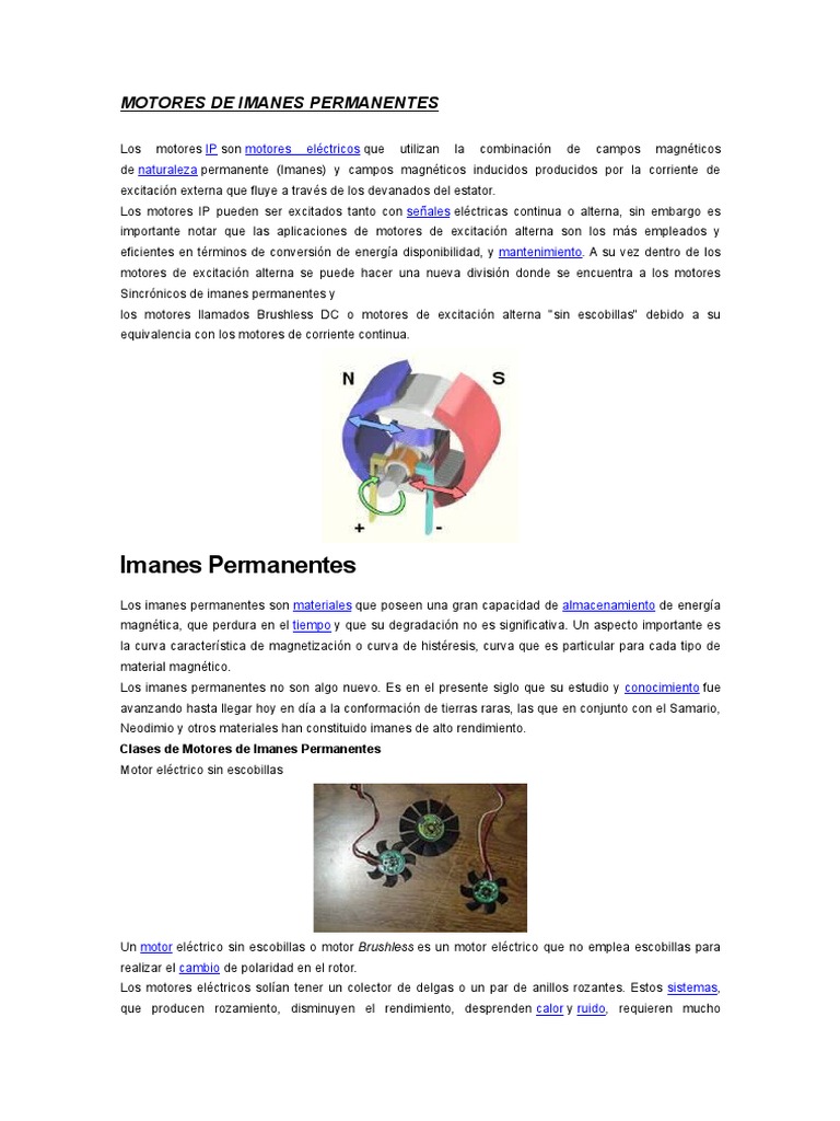 Motores de Imanes Permanentes | PDF | Magnetismo | Bienes manufacturados