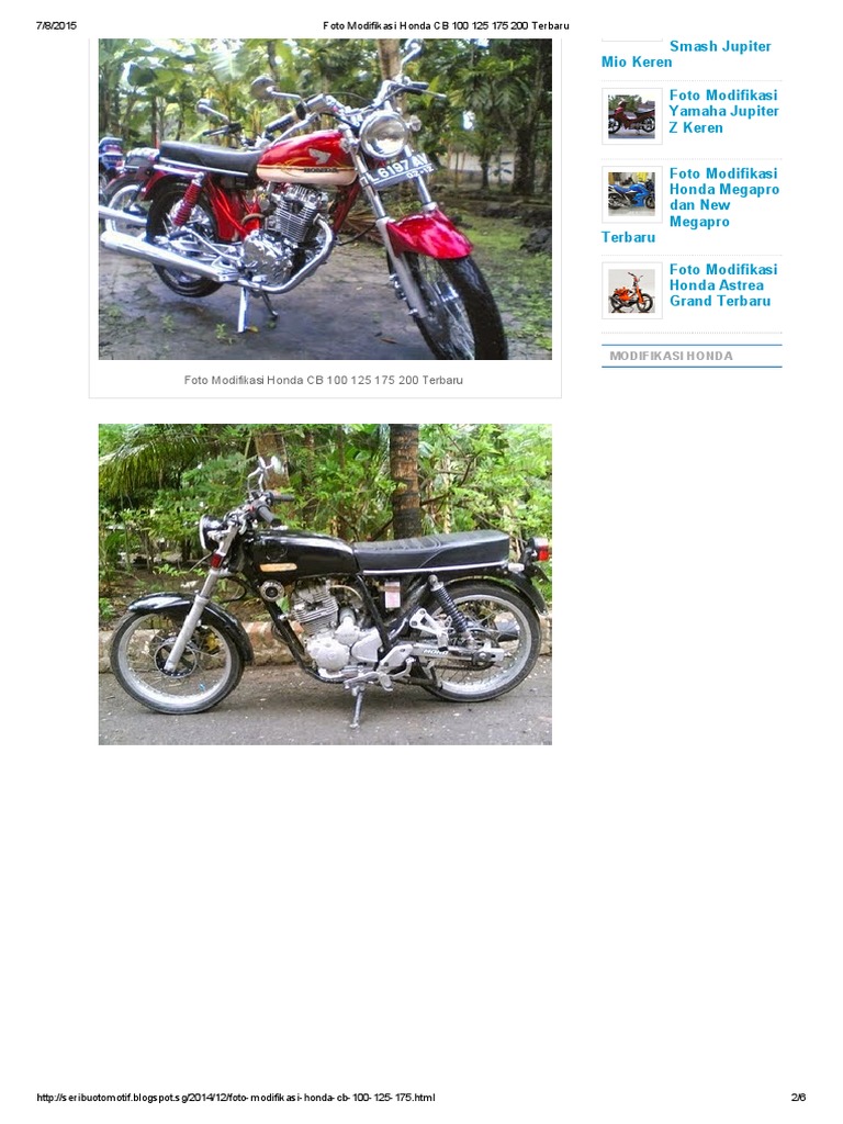 Foto Modifikasi Honda CB 100 125 175 200 Terbaru