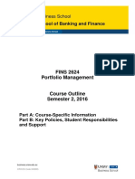 FINS2624 Portfolio Management 2016S2 Course Outline V1 PDF