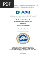 Front Page "A STUDY ON FINANCIAL PERFORMANCE WITH SPECIAL REFERENCE TO KSE LTD, IRINJALAKUDA"