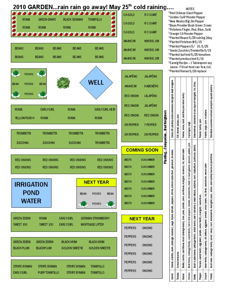 Vegetable Planting Guide and Notes | PDF | Zucchini | Onion