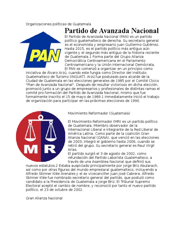 Partidos Políticos en Guatemala | PDF | Partidos políticos ...