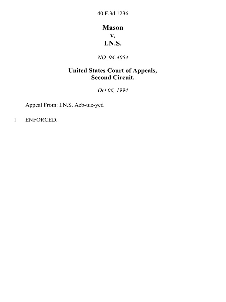 Mason v. I.N.S.: United States Court of Appeals, Second Circuit | PDF