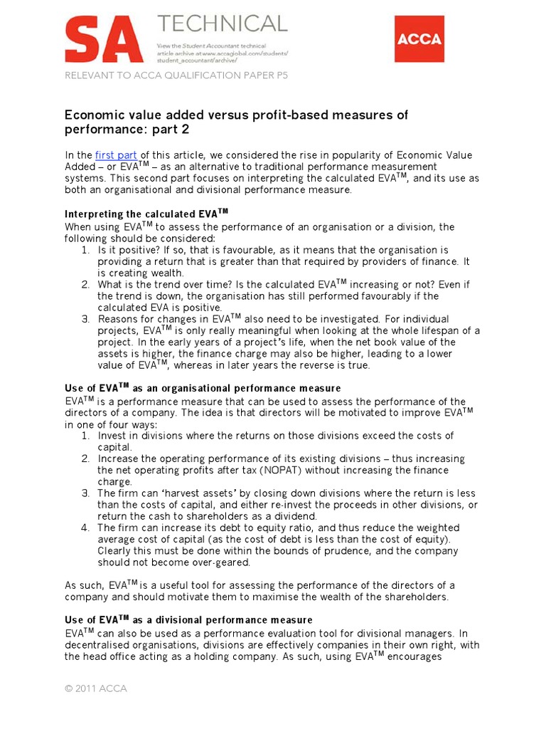 Economic Value Added | PDF